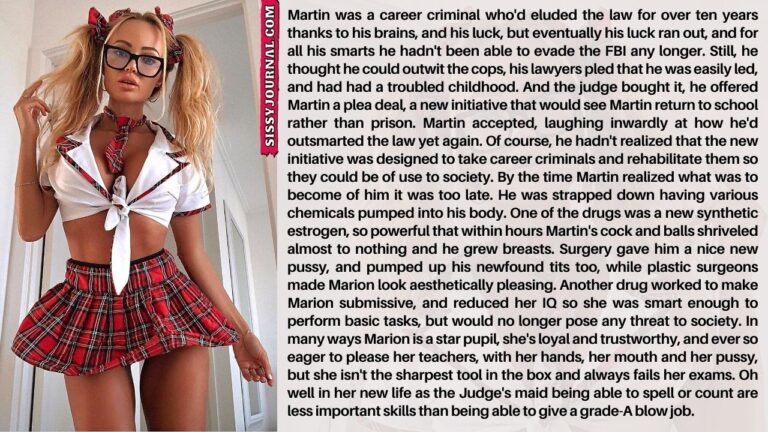 Back to School_bimbo, blow job, Crime, drugs, Forced feminisation, hand job, school uniform, sex, sex object, submissive, surgery, tricked